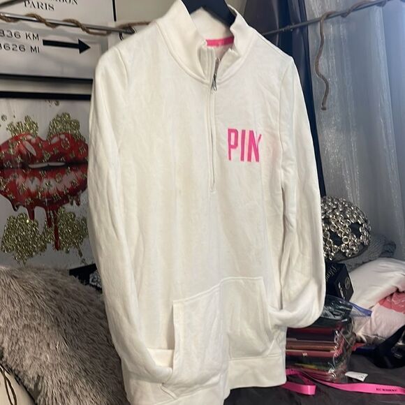 VS PINK Edl Perfect Quarter-Zip 1/4 sunset ombre iridescent sequin bling boston - Picture 7 of 10